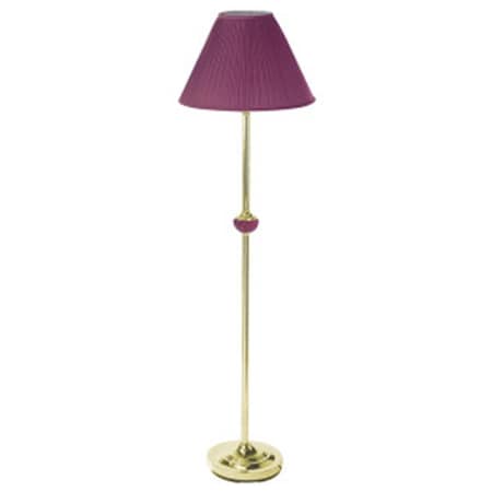 Yhior 60 H in. Burgundy Ceramic&Brass Floor Lamp YH434117